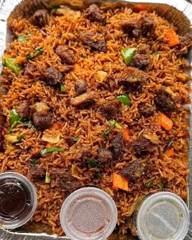 jollof rice and beef